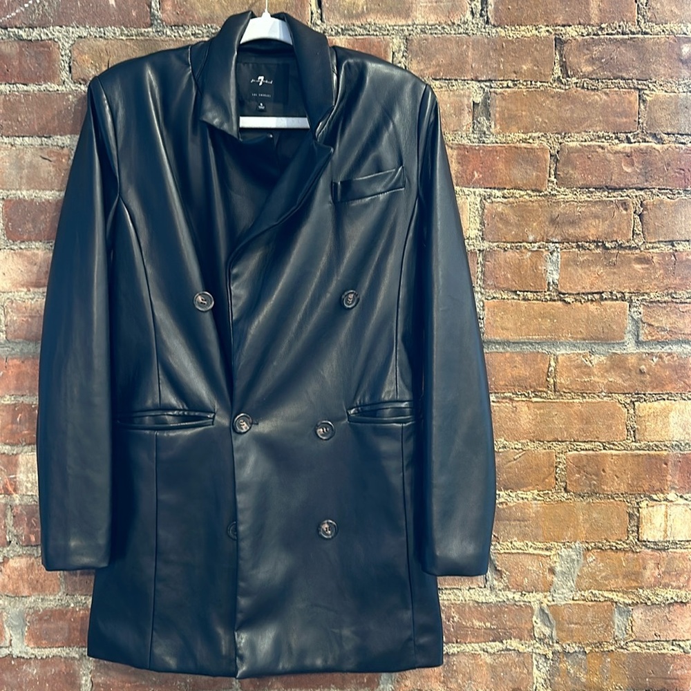 7 For All Mankind Faux Leather Blazer